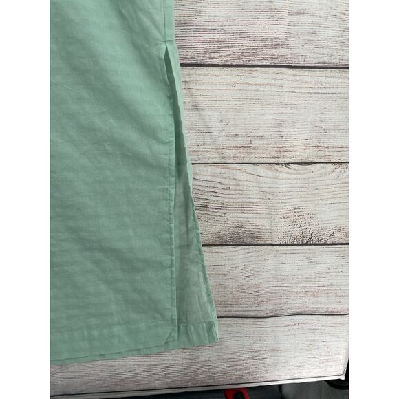 Everlane Short Sleeve Semi Sheer Button Down Maxi Dress Women's Small Green - Picture 6 of 10
